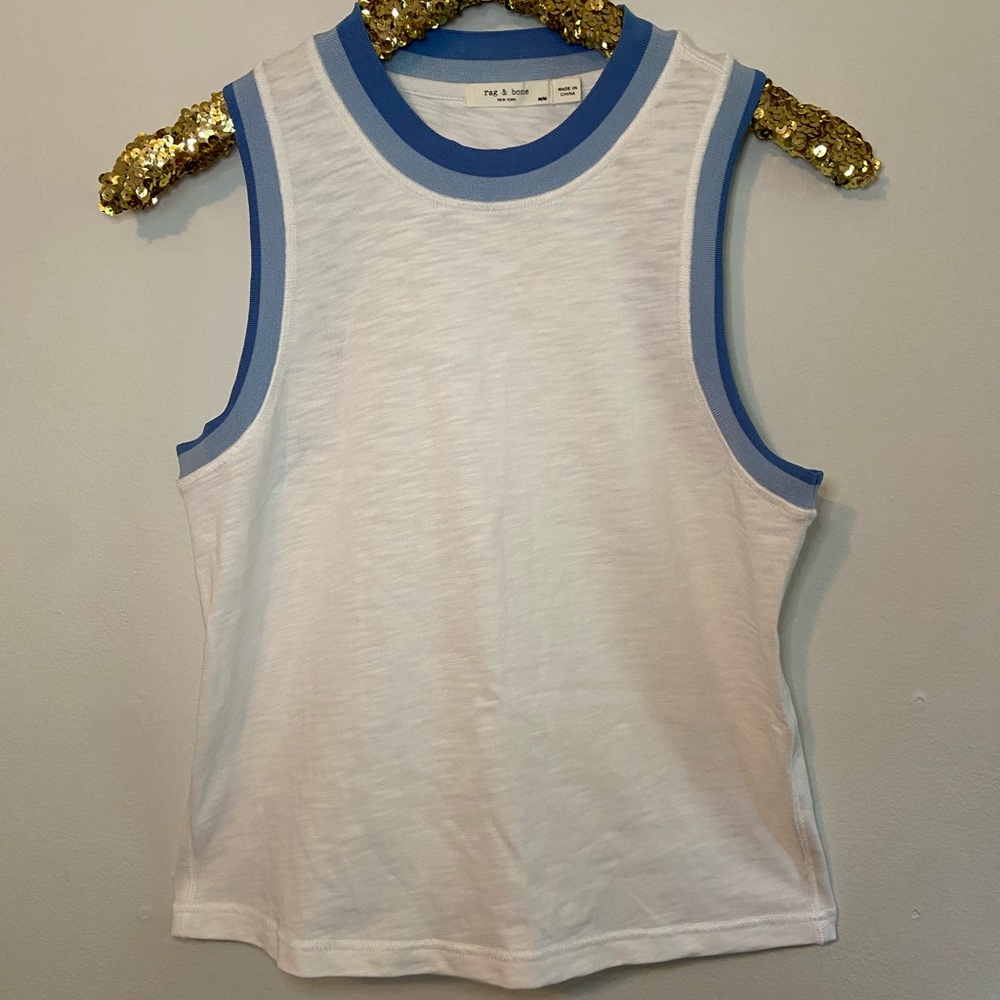 Rag & Bone Jolie Cropped Cotton Tank Top Size Medium